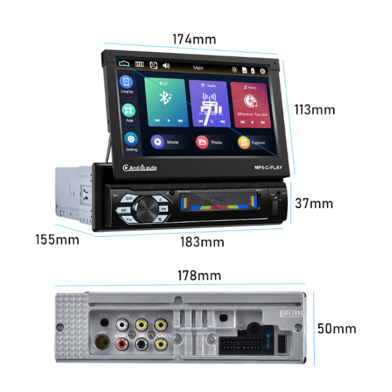 Multimediálne rádio veľkosti 1DIN CarPlay