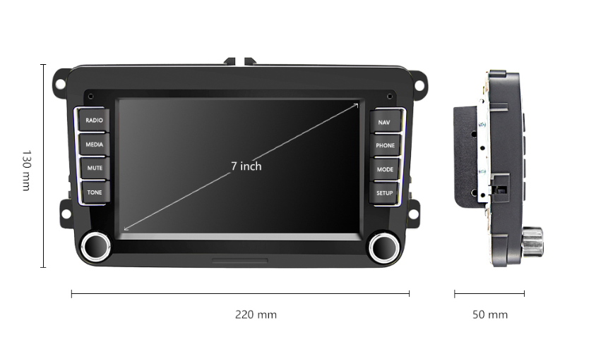 Android autorádio Škoda 7" | CarPlay, Android Auto, GPS | 1/16GB