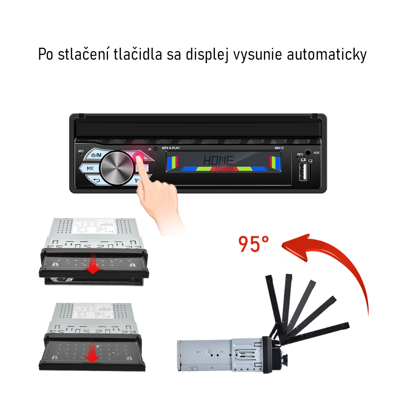 Multimediálne rádio veľkosti 1DIN CarPlay