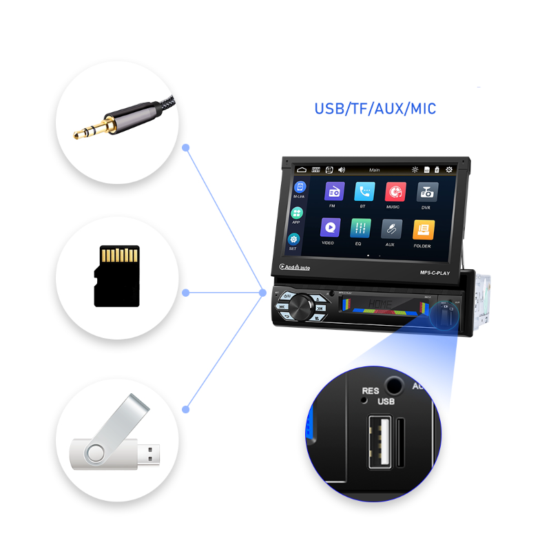 Multimediálne rádio veľkosti 1DIN CarPlay