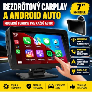 Dotykový 7" monitor do auta | CarPlay, Android Auto, Bluetooth 5.1